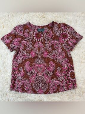 Anthropologie Pink Floral Top